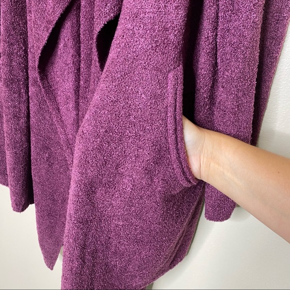 Barefoot Dreams CozyChic Lite Knit Island Wrap Open Front Burgundy Plus Size 2X - Picture 8 of 15